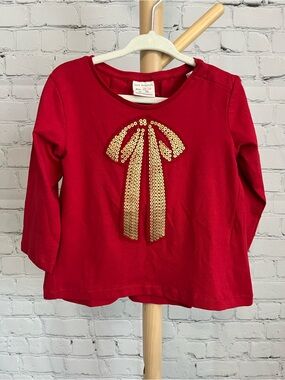 ⭐️⭐️PICK 5 / $20 NEW Zara Baby Red Long-Sleeve Top with Gold Sequin Bow